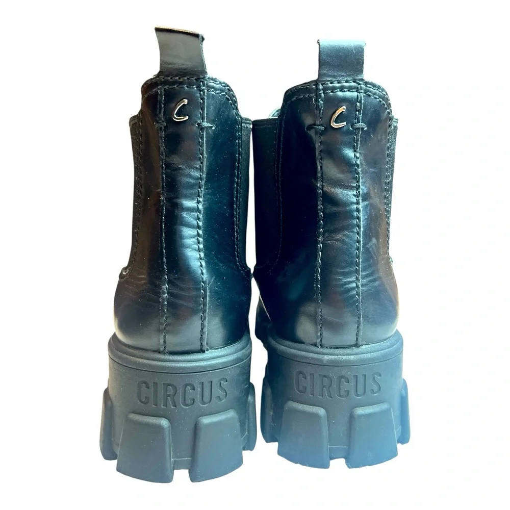 Circus by Sam Edelman Womens Black Darielle Lug Sole Platform Ankle Boots SZ 9 - Picture 4 of 9